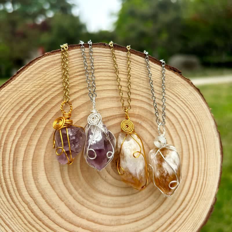 Olivenorma Natural Crystal Hand Winding Pouch Necklace - image 8