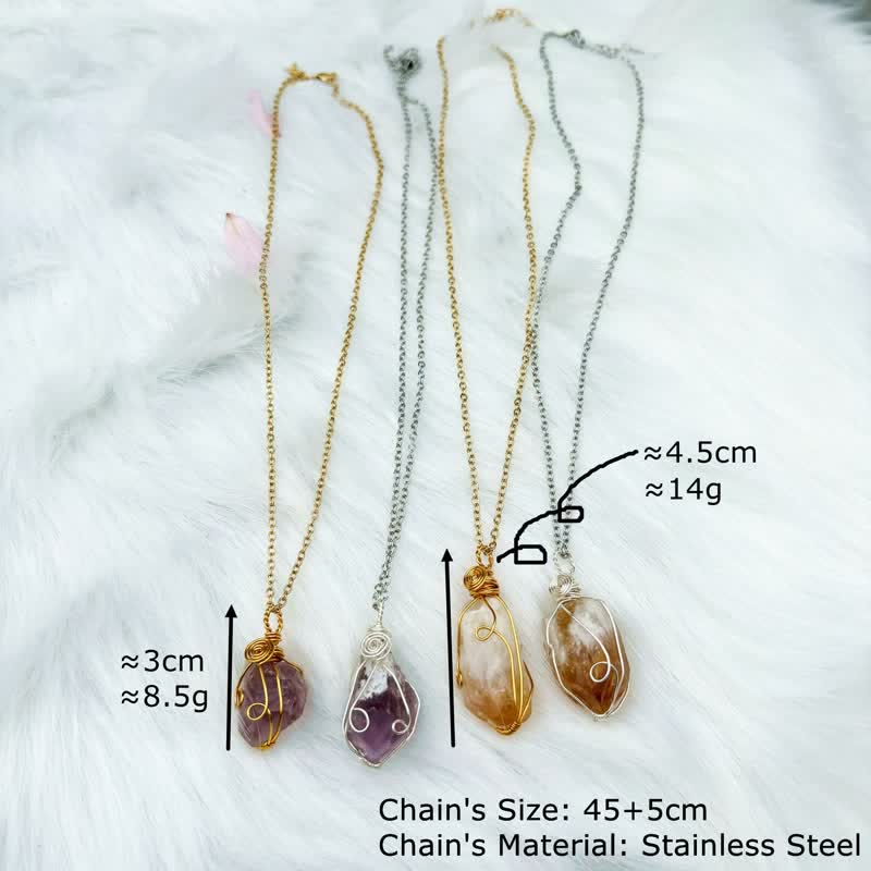 Olivenorma Natural Crystal Hand Winding Pouch Necklace - image 7