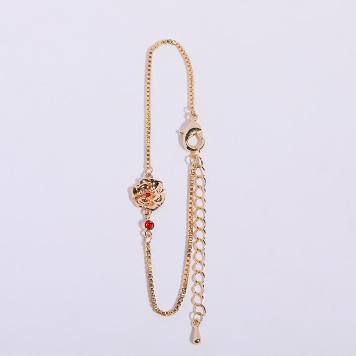 Olivenorma Gold Plated Copper Birth Flower Zircon Bracelet - January-Snowdrop - image 1