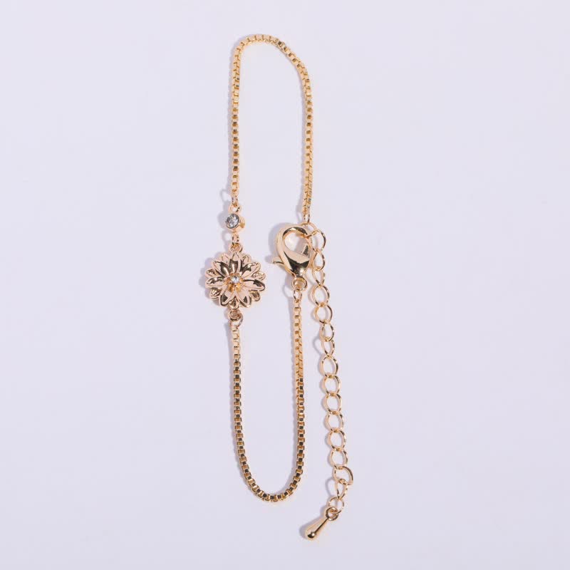 Olivenorma Gold Plated Copper Birth Flower Zircon Bracelet - April-Daisy - image 4