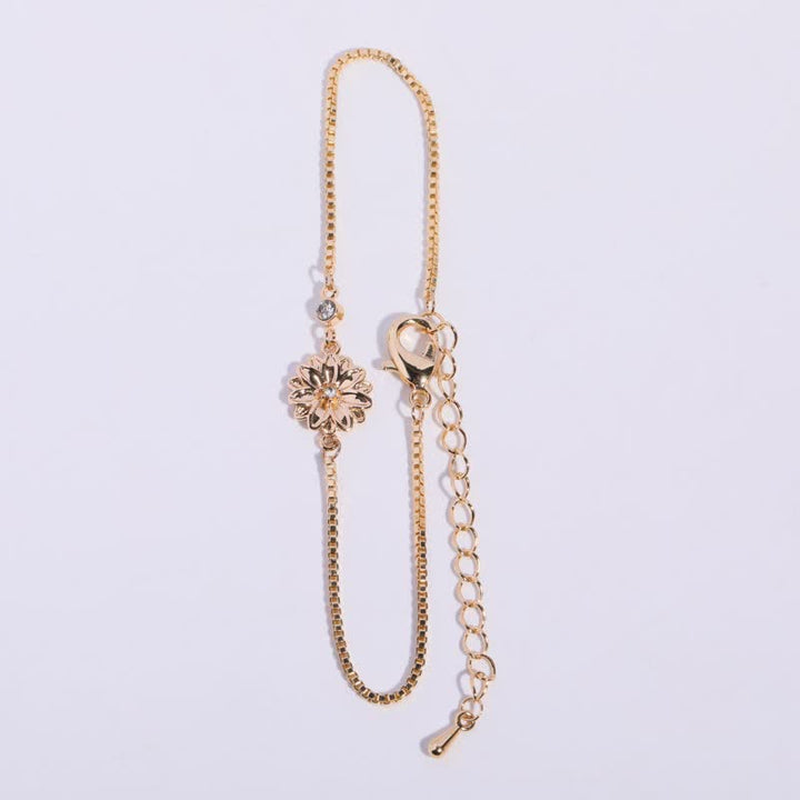 Olivenorma Gold Plated Copper Birth Flower Zircon Bracelet - April-Daisy - image 4