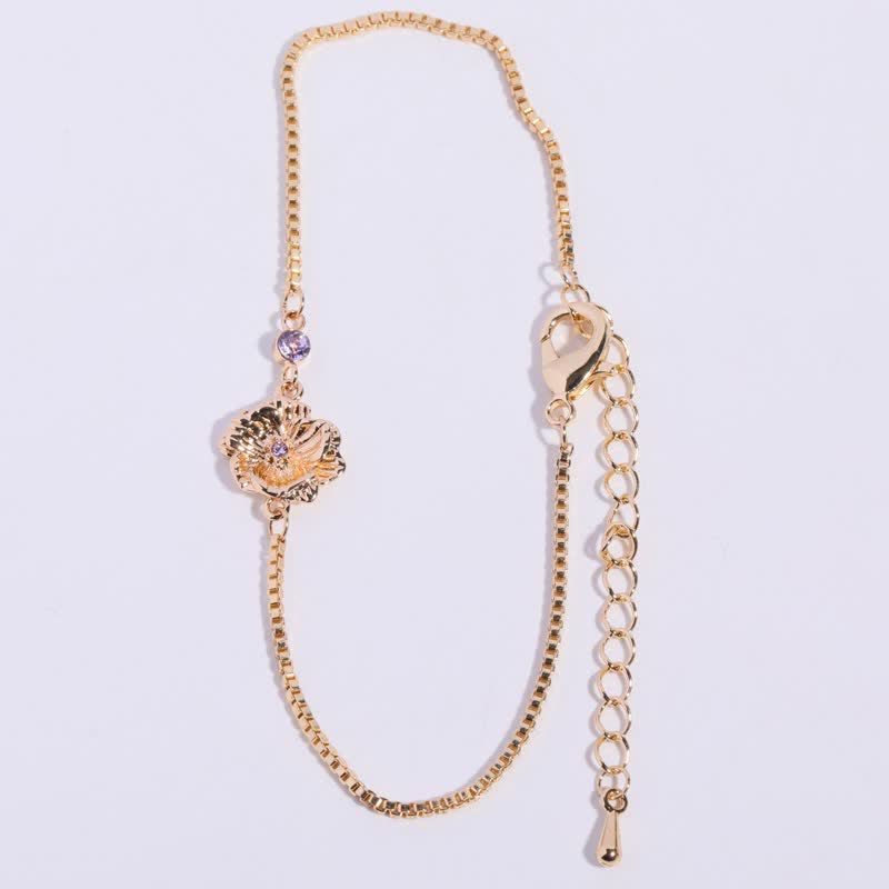 Olivenorma Gold Plated Copper Birth Flower Zircon Bracelet - June-Rose - image 6