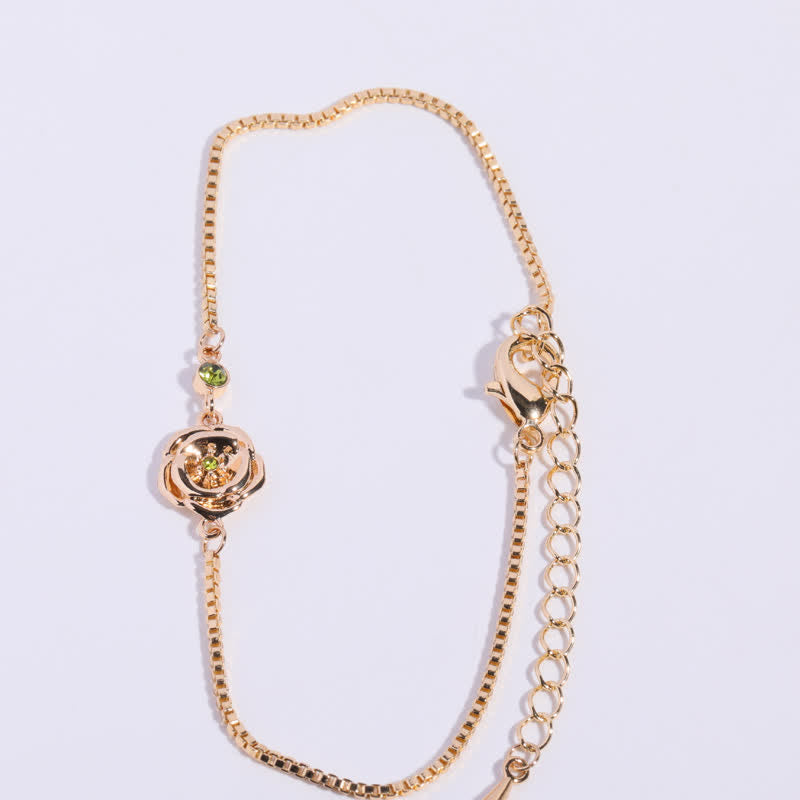 Olivenorma Gold Plated Copper Birth Flower Zircon Bracelet - August-Poppy - image 8