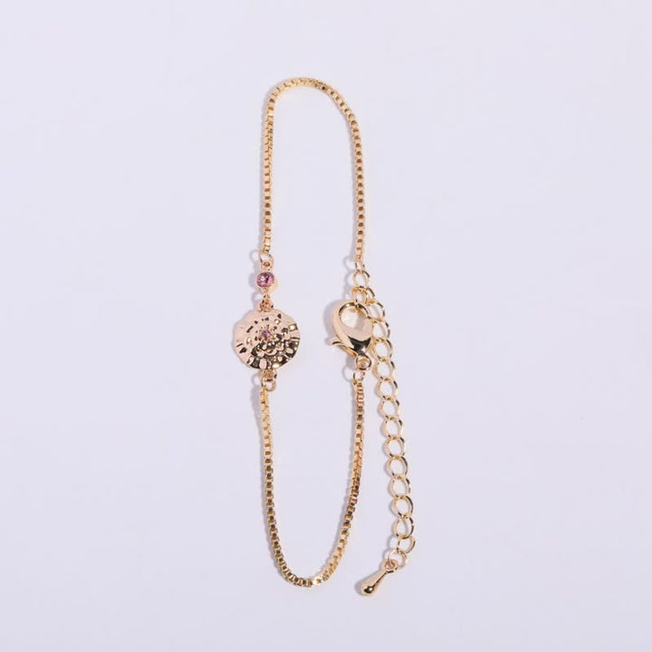 Olivenorma Gold Plated Copper Birth Flower Zircon Bracelet - October-Cosmos - image 10