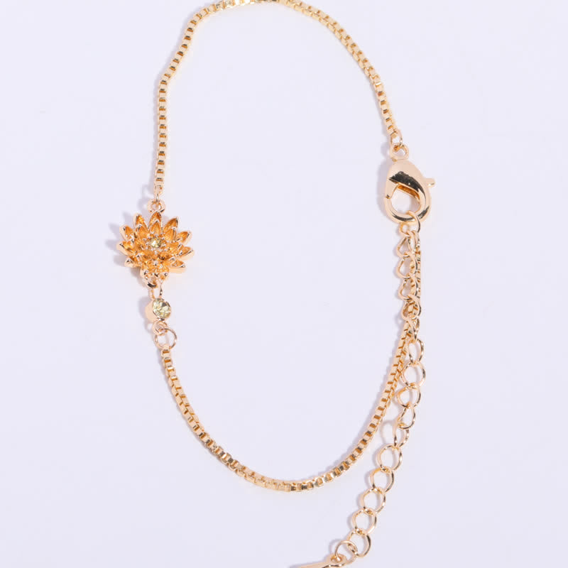 Olivenorma Gold Plated Copper Birth Flower Zircon Bracelet - November-Chrysanthemum - image 11