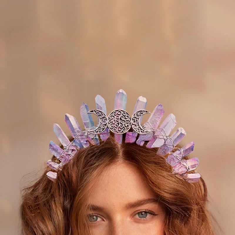 Olivenorma Fluorite Fairy Moon Crystal Crown - image 1