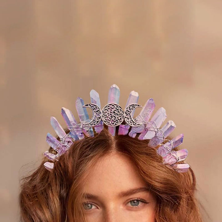 Olivenorma Fluorite Fairy Moon Crystal Crown - image 1