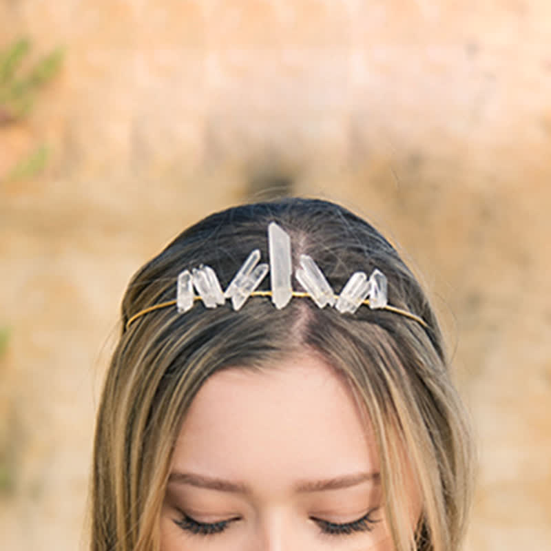 Olivenorma Clear Crystal Minimal Fairy Crystal Crown - image 2