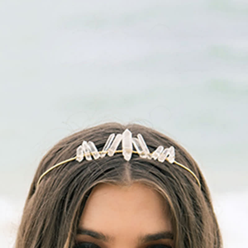 Olivenorma Clear Crystal Minimal Fairy Crystal Crown - image 5