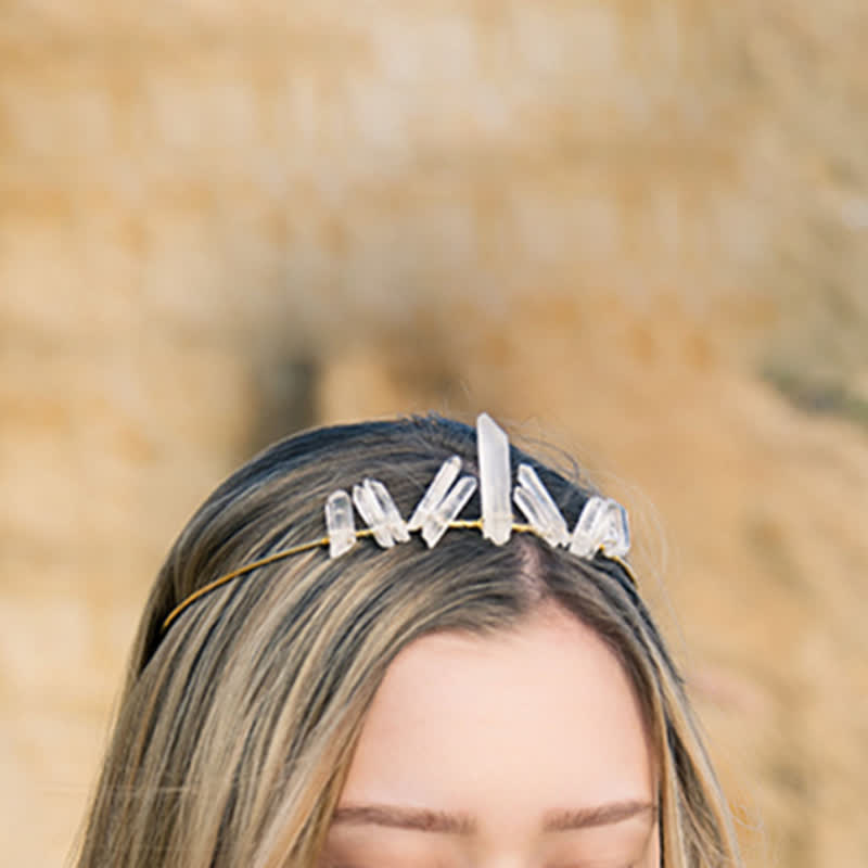 Olivenorma Clear Crystal Minimal Fairy Crystal Crown - image 3