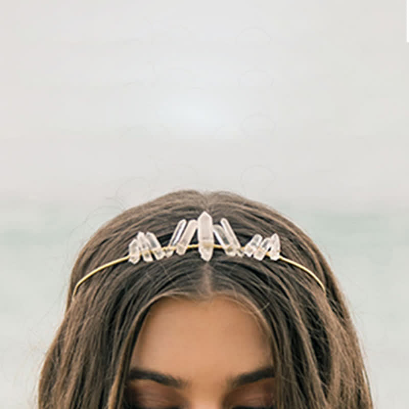 Olivenorma Clear Crystal Minimal Fairy Crystal Crown - image 6