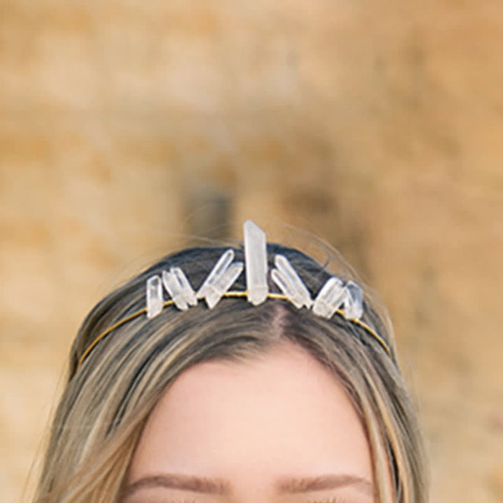 Olivenorma Clear Crystal Minimal Fairy Crystal Crown - image 4
