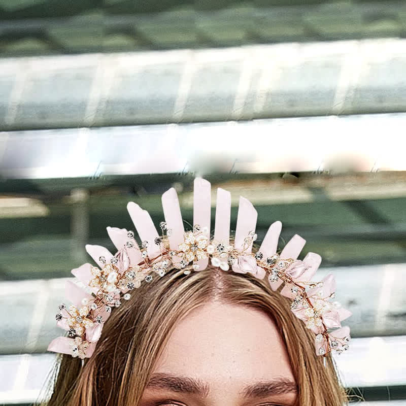 Olivenorma Luxury Natural Crystal With Pearl Crystal Crown - image 1