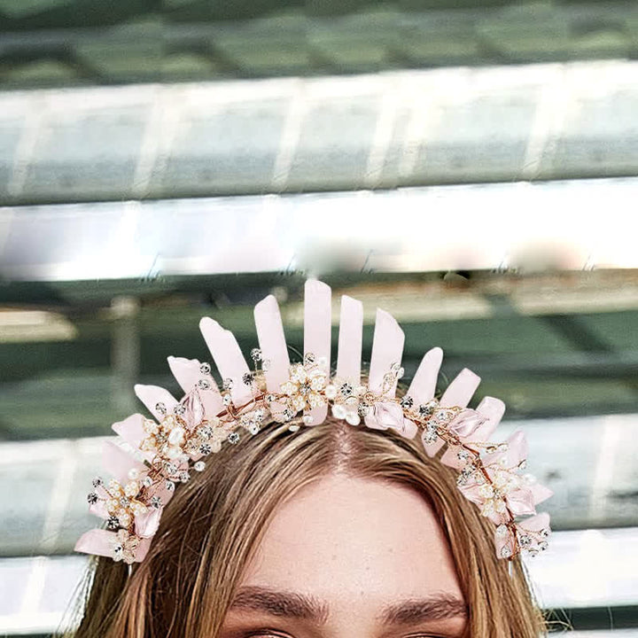 Olivenorma Luxury Natural Crystal With Pearl Crystal Crown - image 1