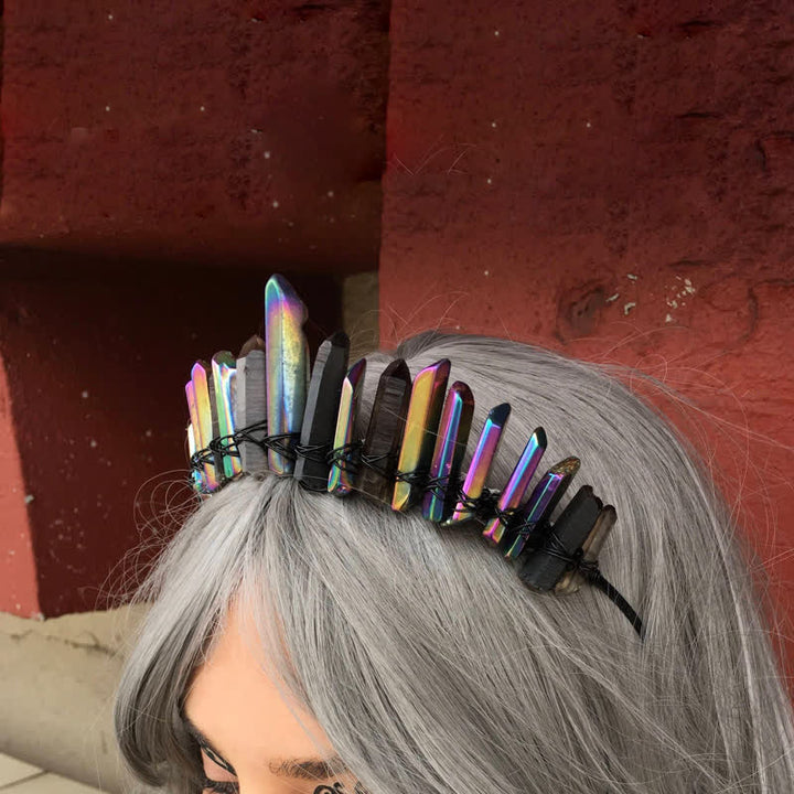Olivenorma Labradorite Smoky Quartz Goth Witch Crystal Crown - image 1