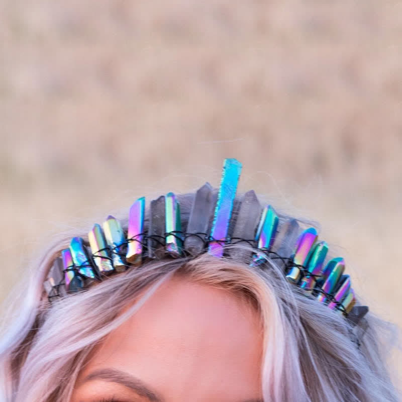 Olivenorma Labradorite Smoky Quartz Goth Witch Crystal Crown - image 3