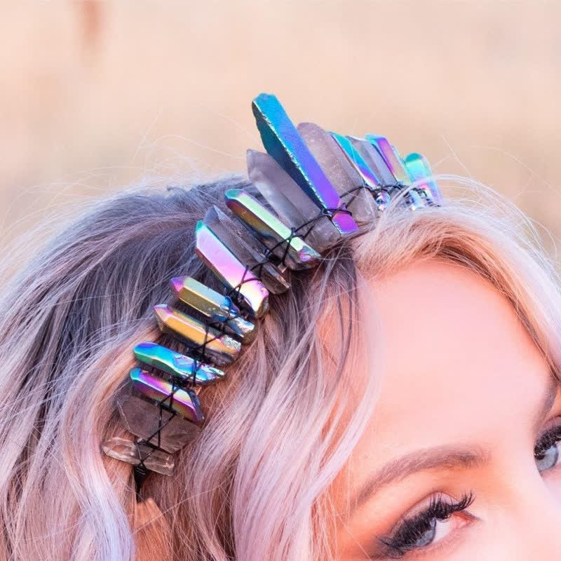 Olivenorma Labradorite Smoky Quartz Goth Witch Crystal Crown - image 4