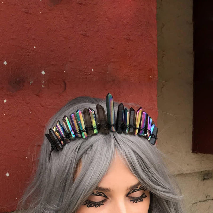 Olivenorma Labradorite Smoky Quartz Goth Witch Crystal Crown - image 2