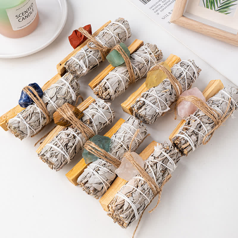 Olivenorma White Sage Peruvian Sacred Wood Strips Crystal 3-Piece Set - image 0