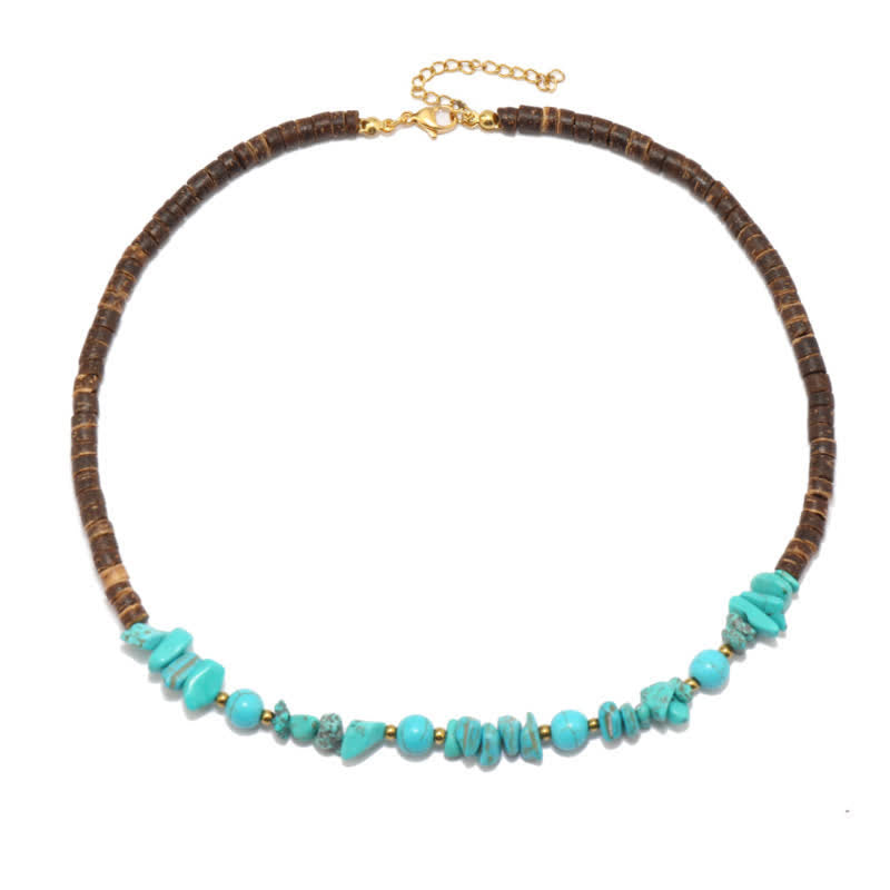 Olivenorma Picture Jasper Natural Stone Beads Men Necklace - Picture Jasper & Turquoise - image 4