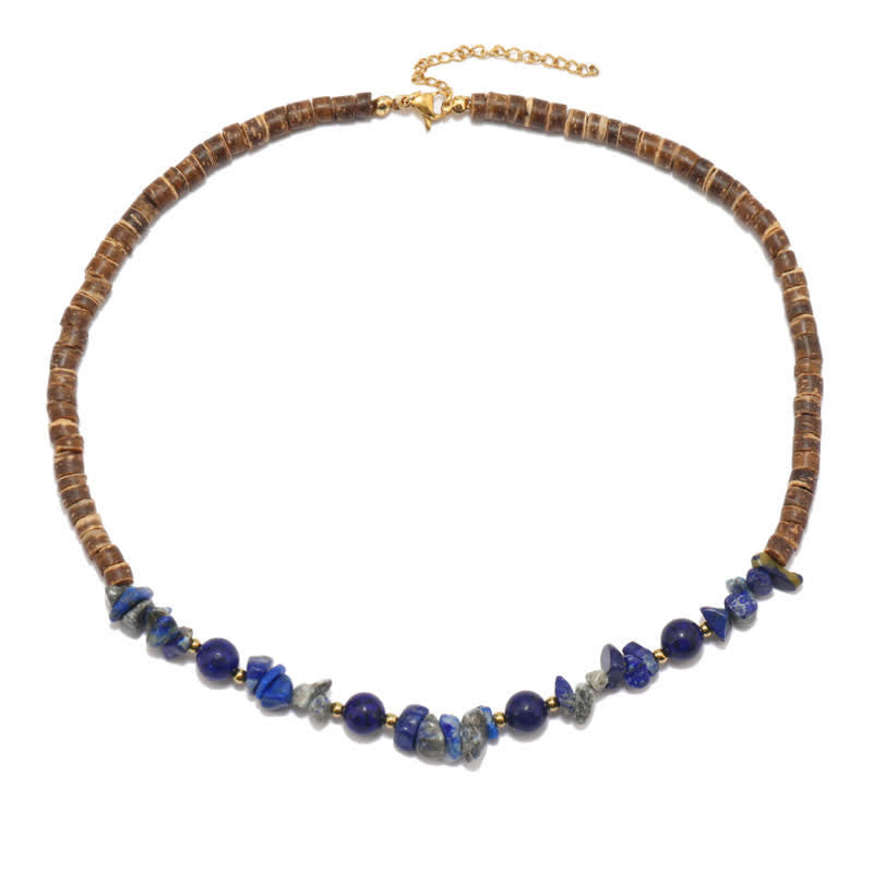 Olivenorma Picture Jasper Natural Stone Beads Men Necklace - Picture Jasper & Lapis Lazuli - image 7