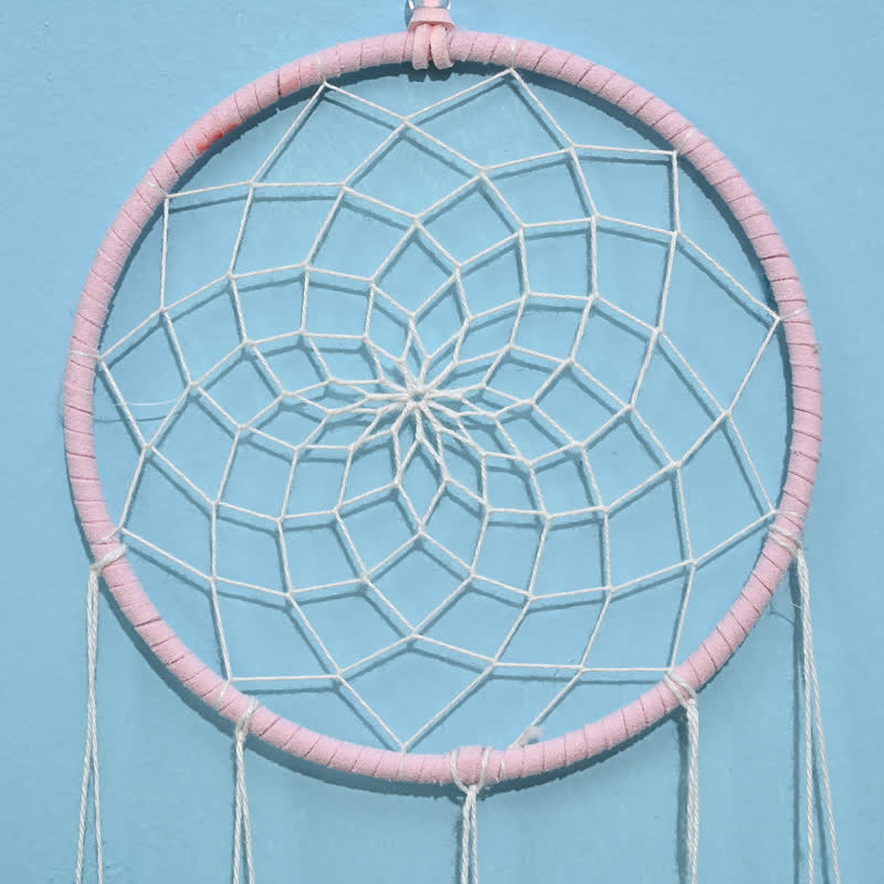 Olivenorma Handwoven Feather Pendant Pink Color Dream Catcher - image 13