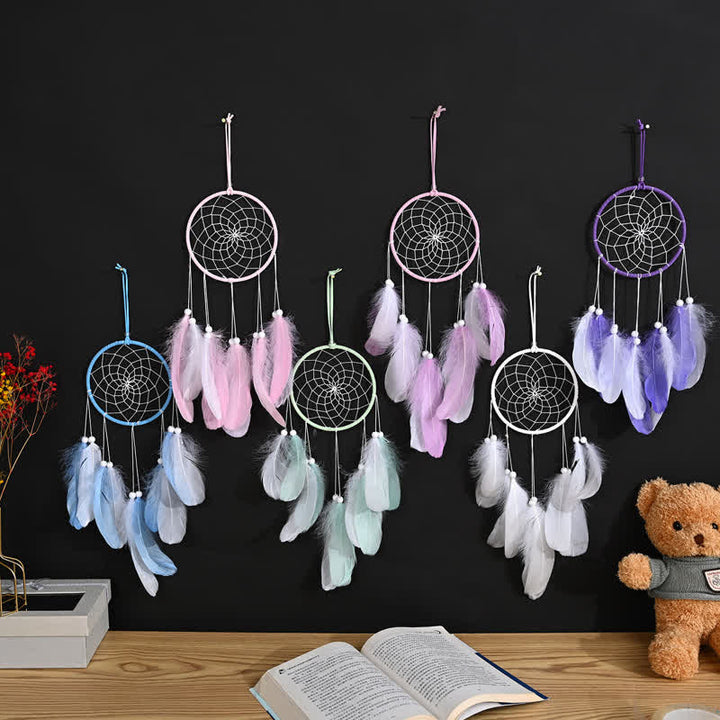 Olivenorma Handwoven Feather Pendant Pink Color Dream Catcher - image 15