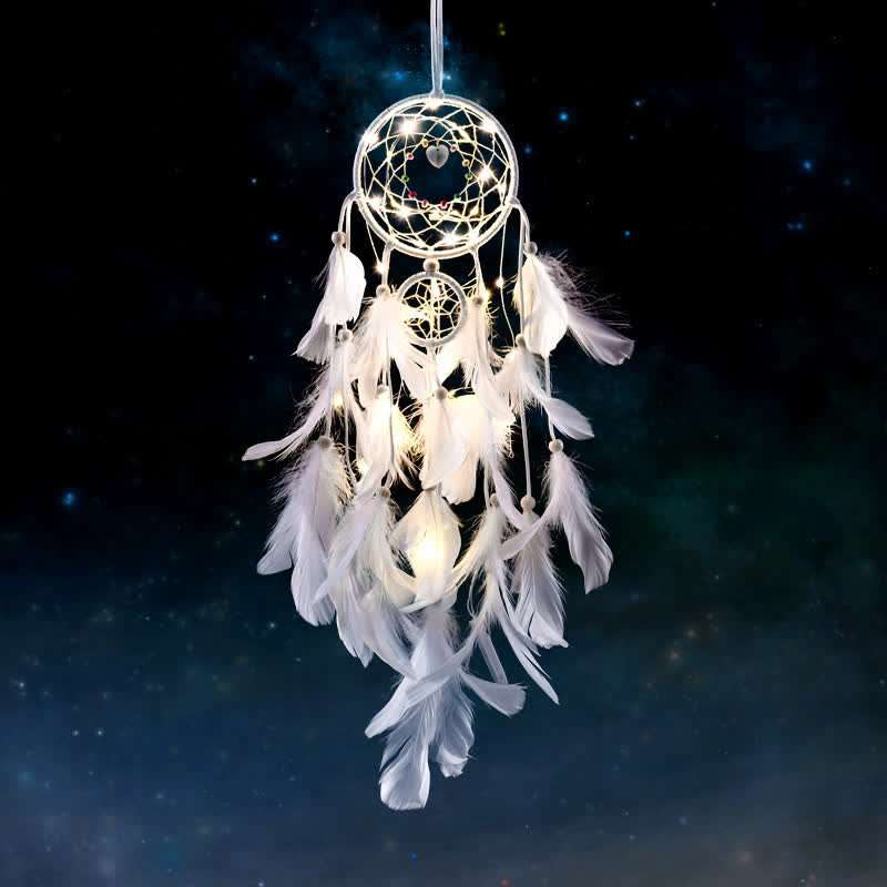 Olivenorma "Three Lives Three Worlds" HandWoven Feather Dream Catcher - image 0