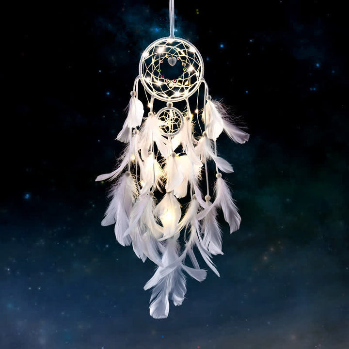 Olivenorma "Three Lives Three Worlds" HandWoven Feather Dream Catcher - image 0