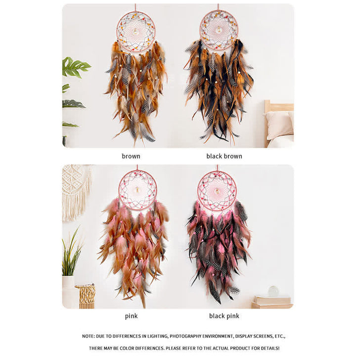 Olivenorma Handwoven Beaded Agate Feather Dream Catcher - image 16