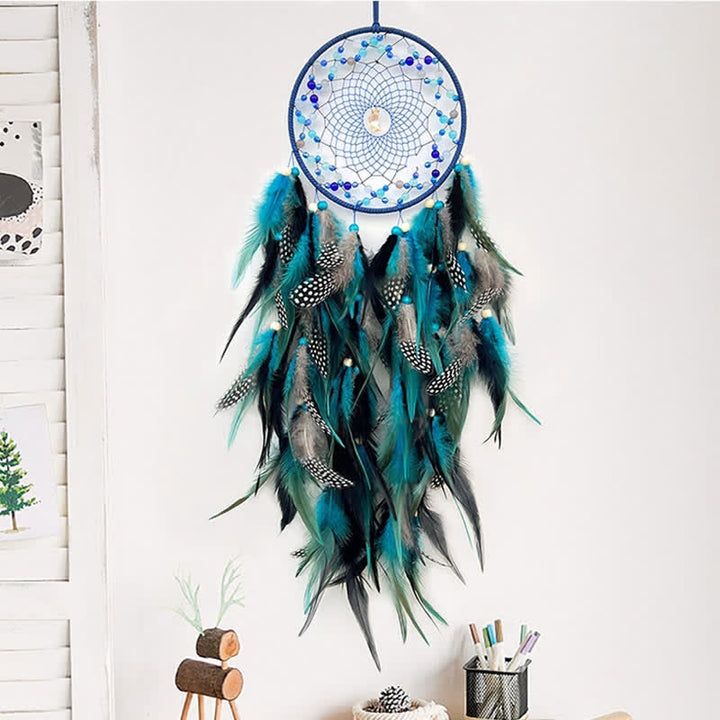 Olivenorma Handwoven Beaded Agate Feather Dream Catcher - image 13