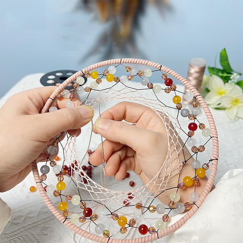 Olivenorma Handwoven Beaded Agate Feather Dream Catcher - image 14