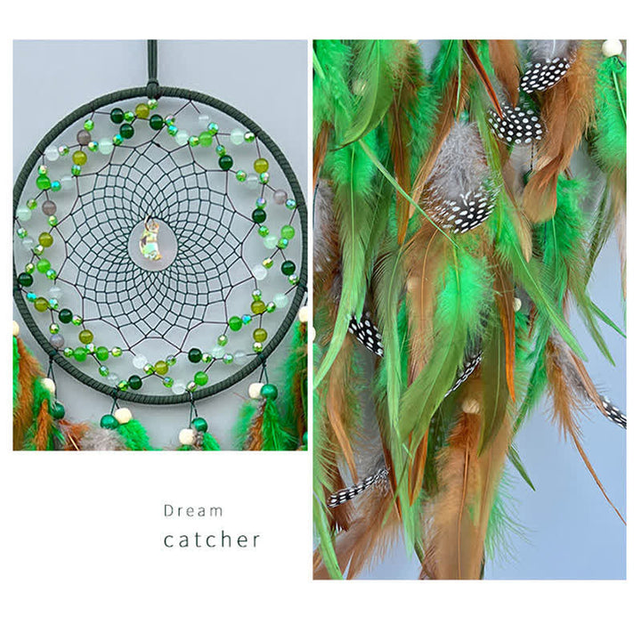 Olivenorma Handwoven Beaded Agate Feather Dream Catcher - image 17