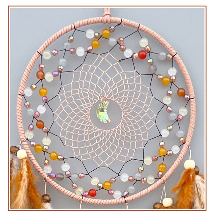 Olivenorma Handwoven Beaded Agate Feather Dream Catcher - image 15