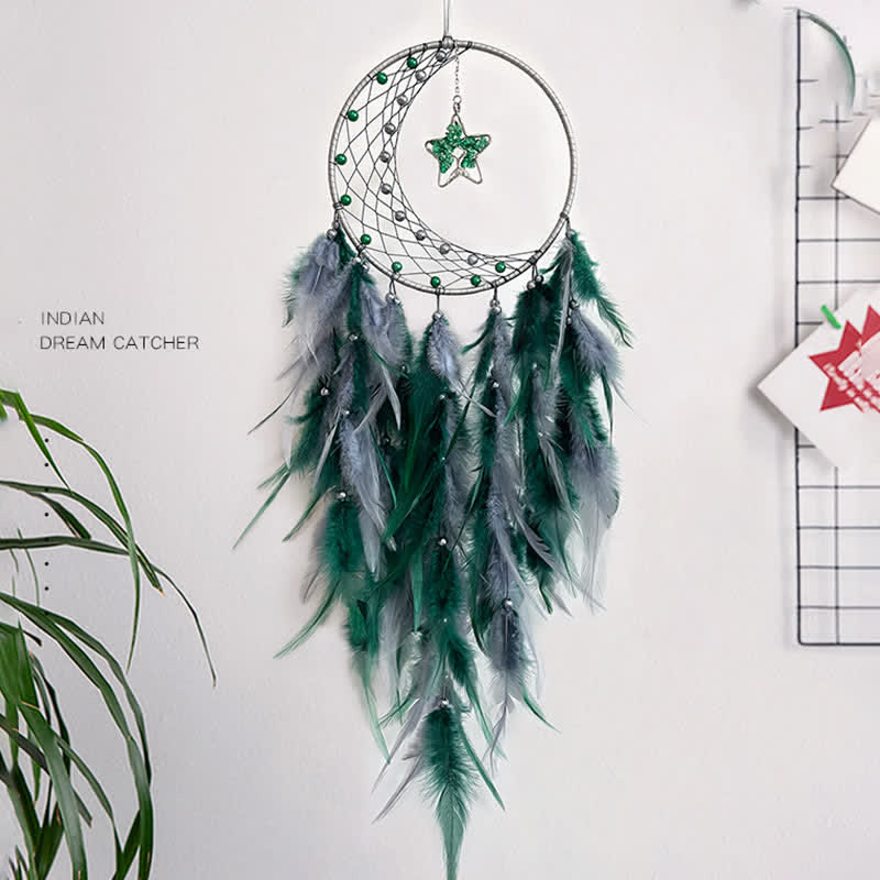 Olivenorma Moon Star Tree Of Life Dream Catchers - Green Aventurine - image 0
