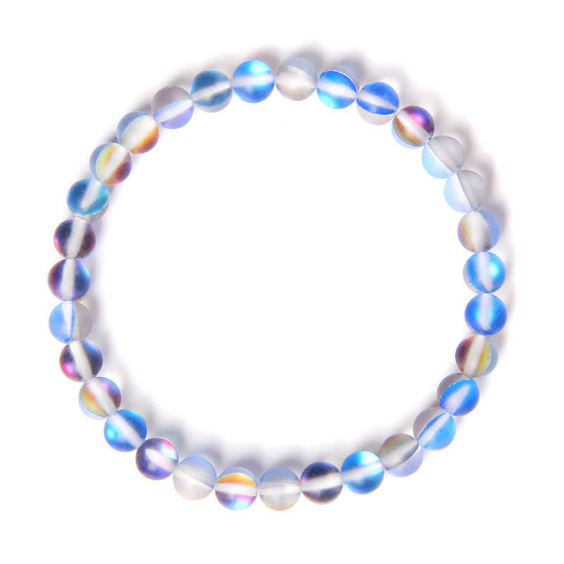 Olivenorma 6mm Multicolor Mermaid Glass Bead Bracelet - Blue Colors - image 8