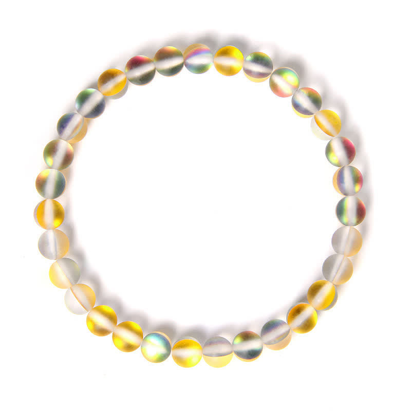 Olivenorma 6mm Multicolor Mermaid Glass Bead Bracelet - Yellow Colors - image 3