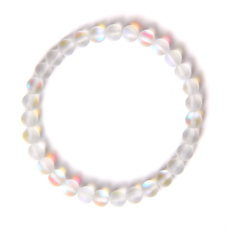 Olivenorma 6mm Multicolor Mermaid Glass Bead Bracelet - White - image 9