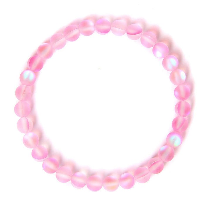 Olivenorma 6mm Multicolor Mermaid Glass Bead Bracelet - Pink - image 4