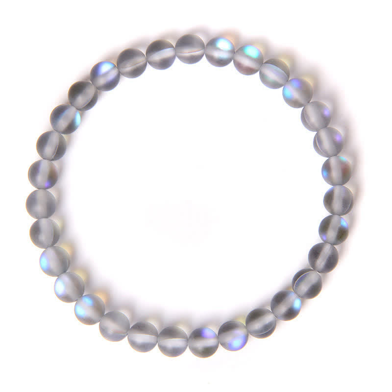 Olivenorma 6mm Multicolor Mermaid Glass Bead Bracelet - Gray Colors - image 7