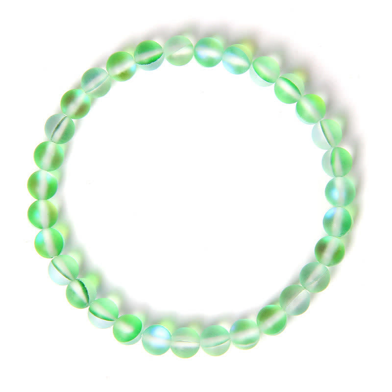 Olivenorma 6mm Multicolor Mermaid Glass Bead Bracelet - Green - image 5
