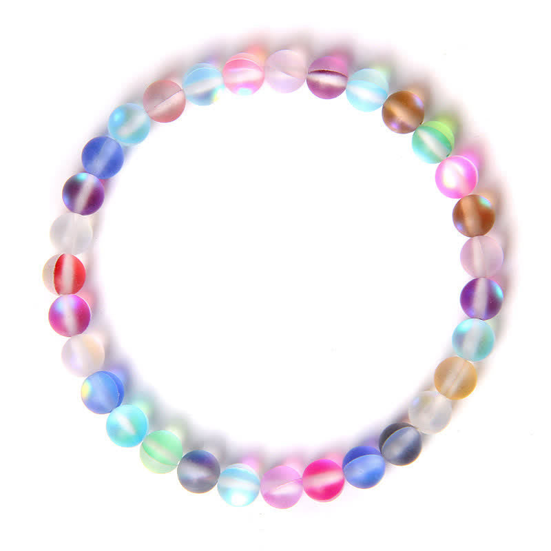 Olivenorma 6mm Multicolor Mermaid Glass Bead Bracelet - Mixed Colors - image 6
