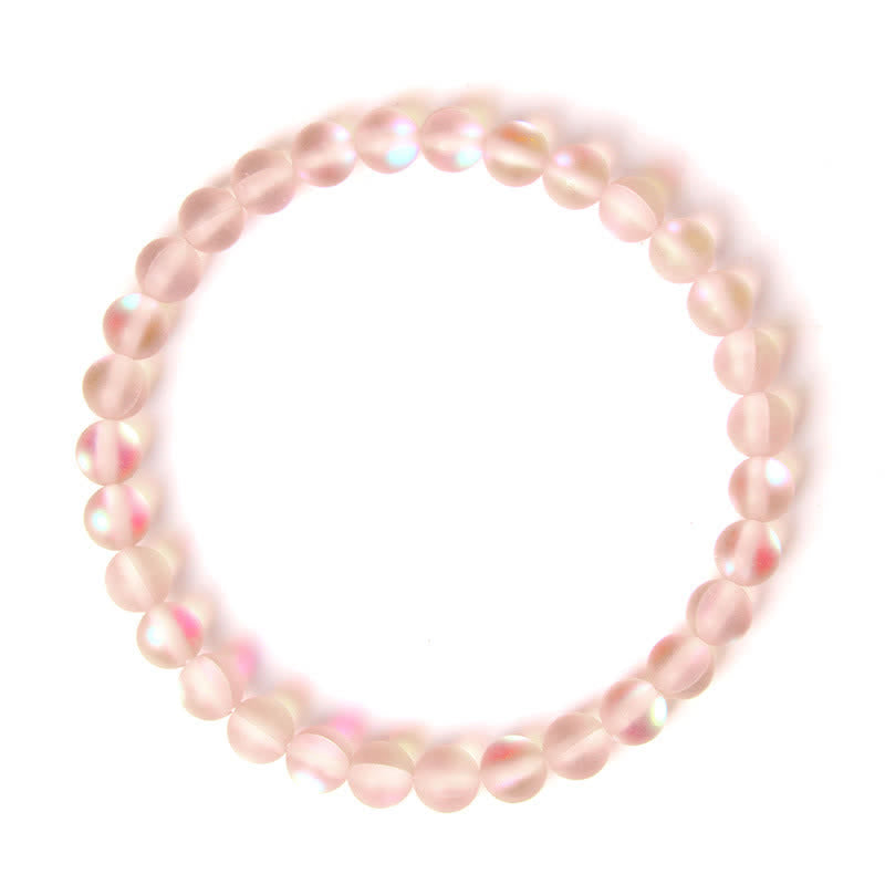 Olivenorma 6mm Multicolor Mermaid Glass Bead Bracelet - Light Pink - image 10