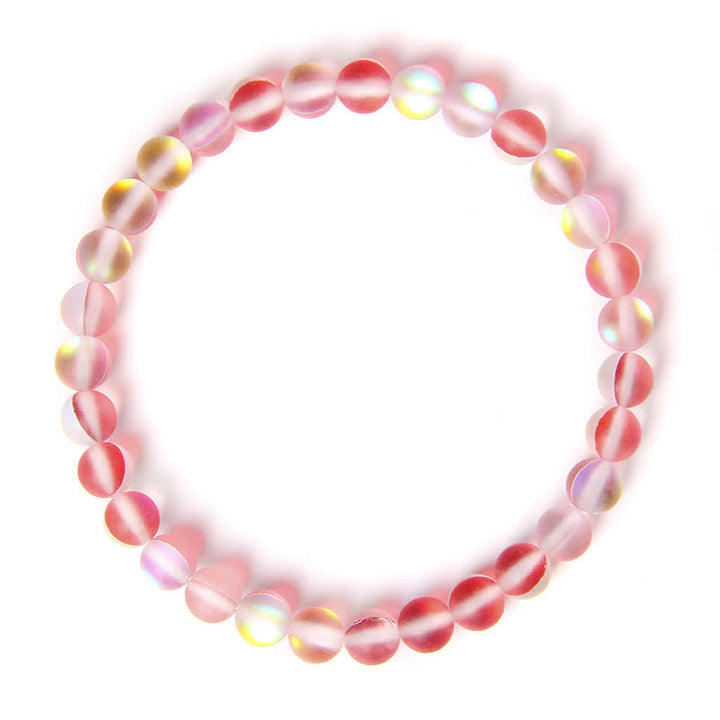 Olivenorma 6mm Multicolor Mermaid Glass Bead Bracelet - Red - image 11