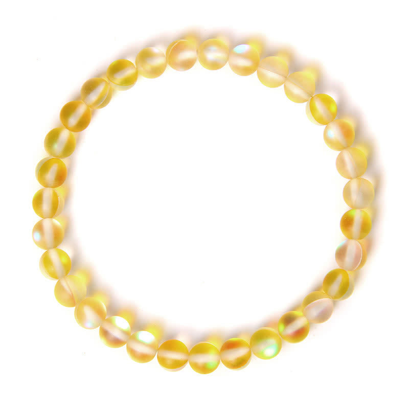 Olivenorma 6mm Multicolor Mermaid Glass Bead Bracelet - Yellow - image 1
