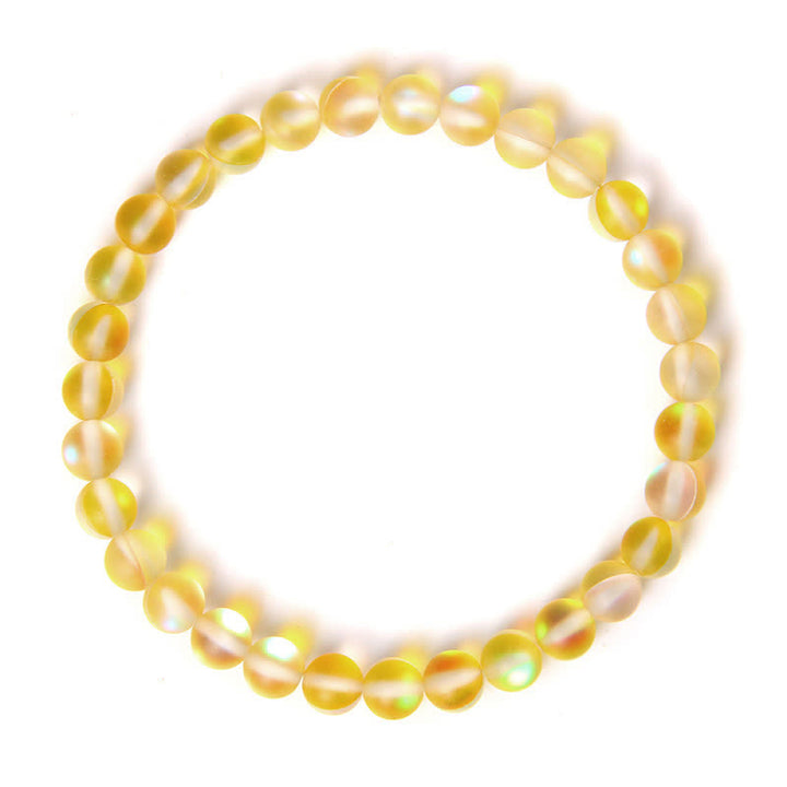 Olivenorma 6mm Multicolor Mermaid Glass Bead Bracelet - Yellow - image 1