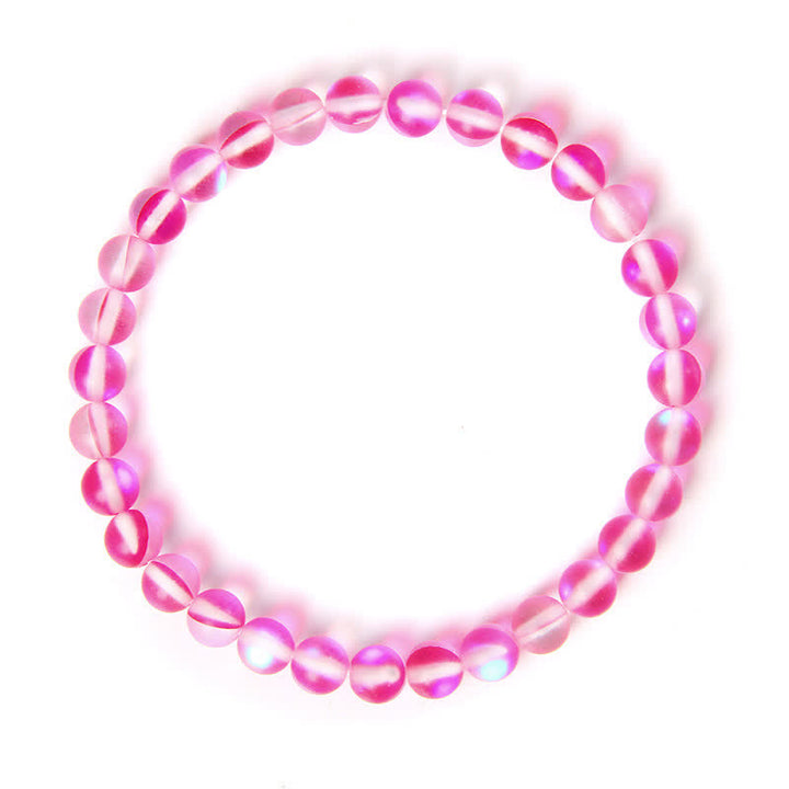 Olivenorma 6mm Multicolor Mermaid Glass Bead Bracelet - Rose Red - image 19