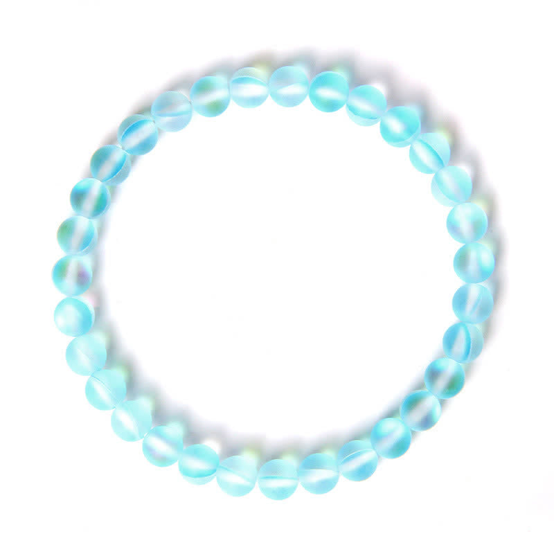 Olivenorma 6mm Multicolor Mermaid Glass Bead Bracelet - Pink Colors - image 17