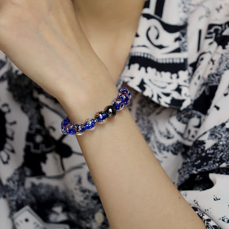 Olivenorma "Starry Sky" Luminous Mermaid Glass Bead Bracelet - image 1