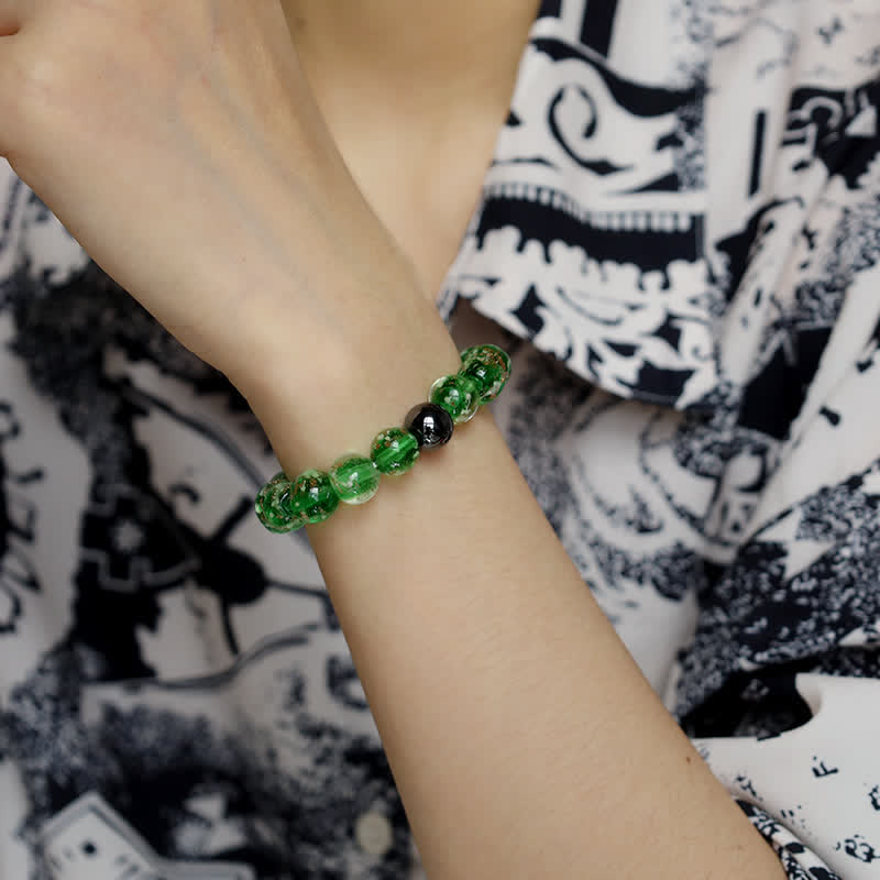 Olivenorma "Starry Sky" Luminous Mermaid Glass Bead Bracelet - image 8
